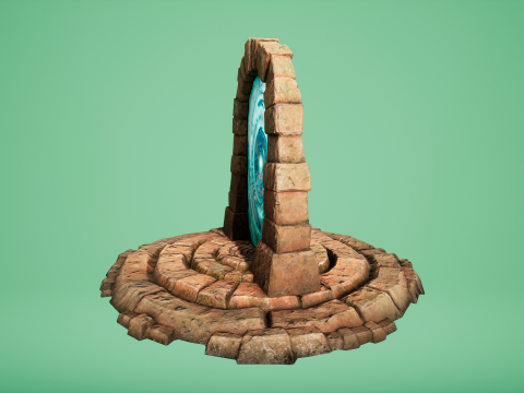 Medieval Portal Teleport in Jungle Ruins for Unreal and Unity 3D Модель