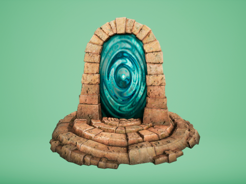 Medieval Portal Teleport in Jungle Ruins for Unreal and Unity 3D Модель