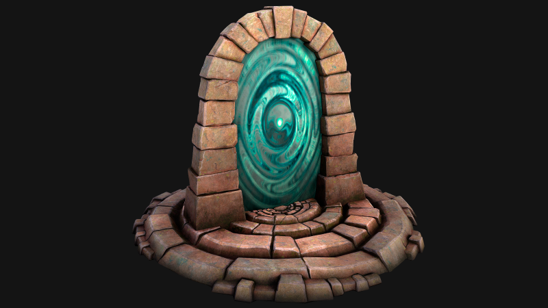 Medieval Portal Teleport in Jungle Ruins for Unreal and Unity 3D Модель .c4d .max .obj .3ds .fbx .stl .blend 