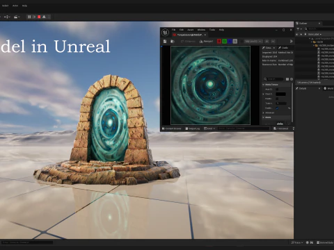 Medieval Portal Teleport in Jungle Ruins for Unreal and Unity 3D Model