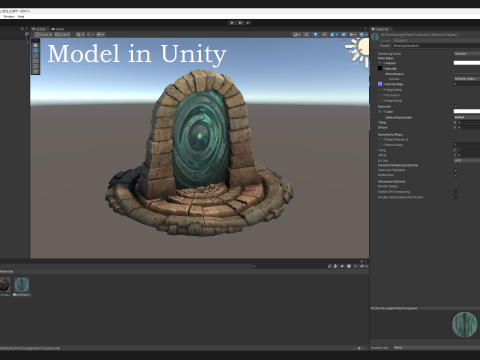 Medieval Portal Teleport in Jungle Ruins for Unreal and Unity 3D Модель