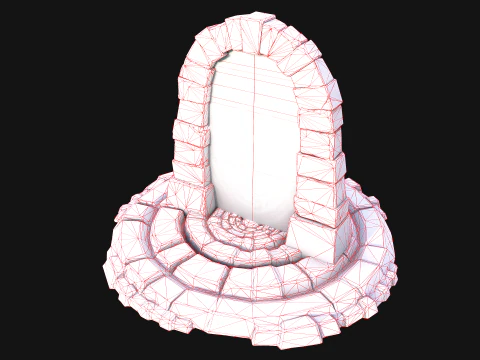 Medieval Portal Teleport in Jungle Ruins for Unreal and Unity 3D Model