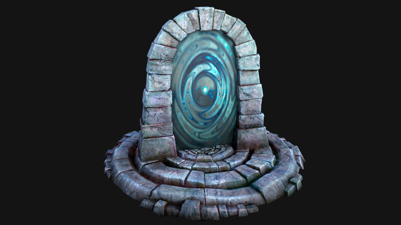 Portal Teleport Arch in the Ice Snow Arctic 3D Модель .c4d .max .obj .3ds .fbx .stl .blend 