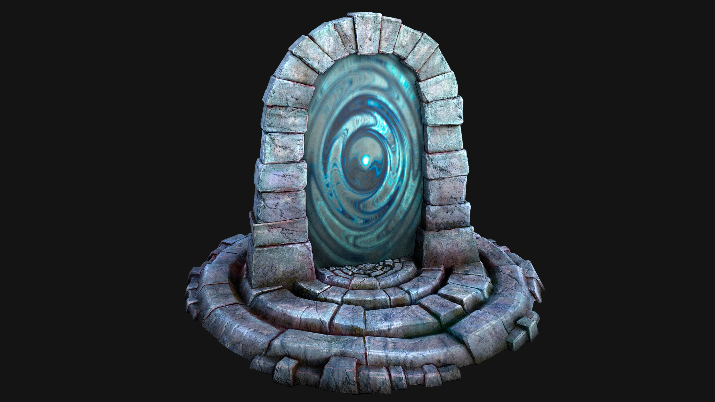 Arco de teletransporte del portal en el &Aacute;rtico helado y nevado Modelo 3D .c4d .max .obj .3ds .fbx .stl .blend 