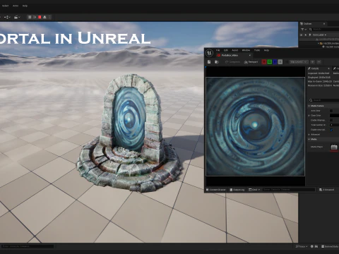 Arco de teletransporte del portal en el &Aacute;rtico helado y nevado Modelo 3D