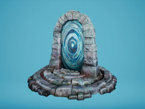 Arco de teletransporte del portal en el &Aacute;rtico helado y nevado Modelo 3D