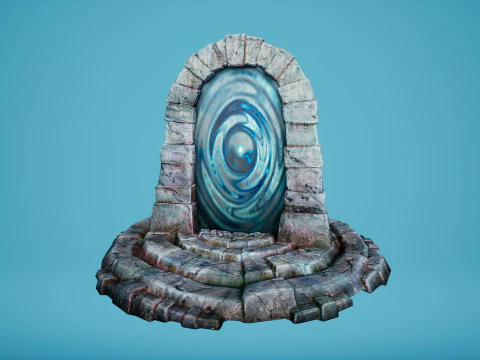 Arco de teletransporte del portal en el &Aacute;rtico helado y nevado Modelo 3D