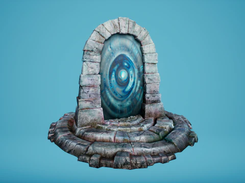 Arco de teletransporte del portal en el &Aacute;rtico helado y nevado Modelo 3D