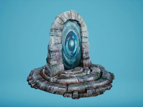 Arco de teletransporte del portal en el &Aacute;rtico helado y nevado Modelo 3D