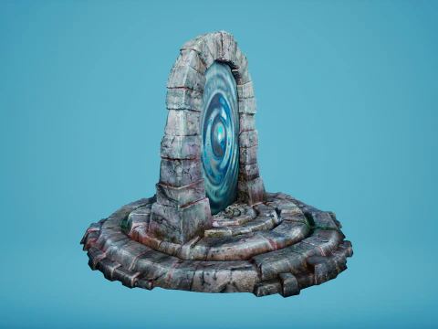 Arco de teletransporte del portal en el &Aacute;rtico helado y nevado Modelo 3D