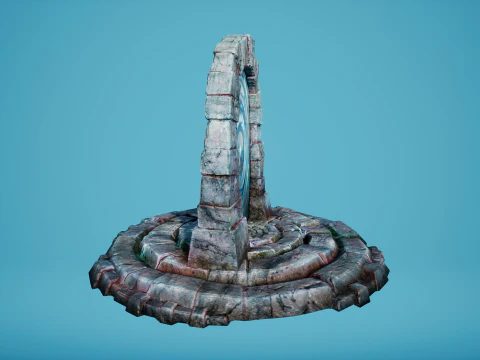 Arco de teletransporte del portal en el &Aacute;rtico helado y nevado Modelo 3D