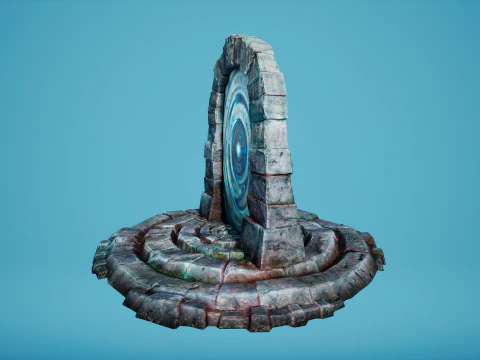 Arco de teletransporte del portal en el &Aacute;rtico helado y nevado Modelo 3D