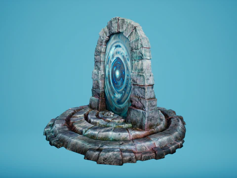 Arco de teletransporte del portal en el &Aacute;rtico helado y nevado Modelo 3D
