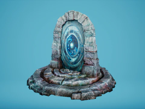 Arco de teletransporte del portal en el &Aacute;rtico helado y nevado Modelo 3D