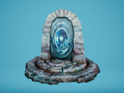 Arco de teletransporte del portal en el &Aacute;rtico helado y nevado Modelo 3D