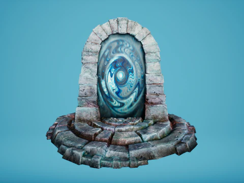 Arco de teletransporte del portal en el &Aacute;rtico helado y nevado Modelo 3D