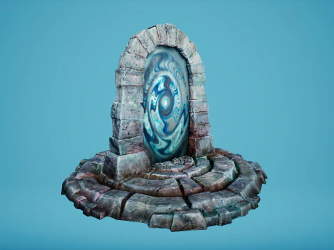 Arco de teletransporte del portal en el &Aacute;rtico helado y nevado Modelo 3D