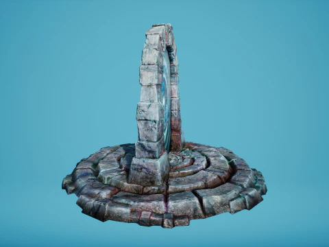 Arco de teletransporte del portal en el &Aacute;rtico helado y nevado Modelo 3D
