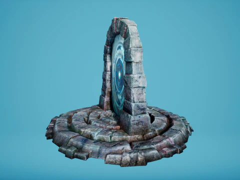 Arco de teletransporte del portal en el &Aacute;rtico helado y nevado Modelo 3D
