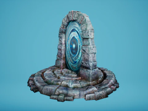 Arco de teletransporte del portal en el &Aacute;rtico helado y nevado Modelo 3D