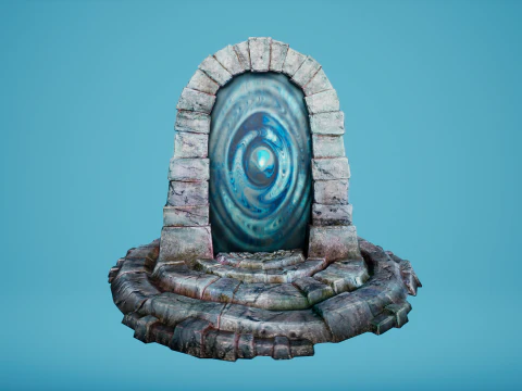 Arco de teletransporte del portal en el &Aacute;rtico helado y nevado Modelo 3D