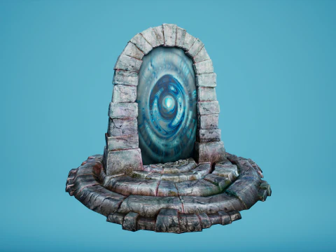 Arco de teletransporte del portal en el &Aacute;rtico helado y nevado Modelo 3D