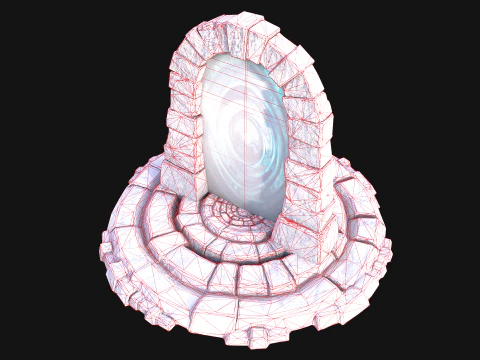 Arco de teletransporte del portal en el &Aacute;rtico helado y nevado Modelo 3D