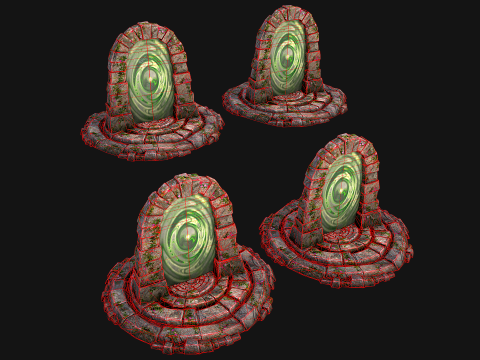 Teleport Portal in the Forest For Unreal and Unity Model 3D