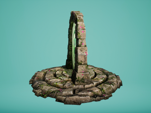 Teleport Portal in the Forest For Unreal and Unity Model 3D