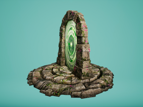 Teleport Portal in the Forest For Unreal and Unity Model 3D