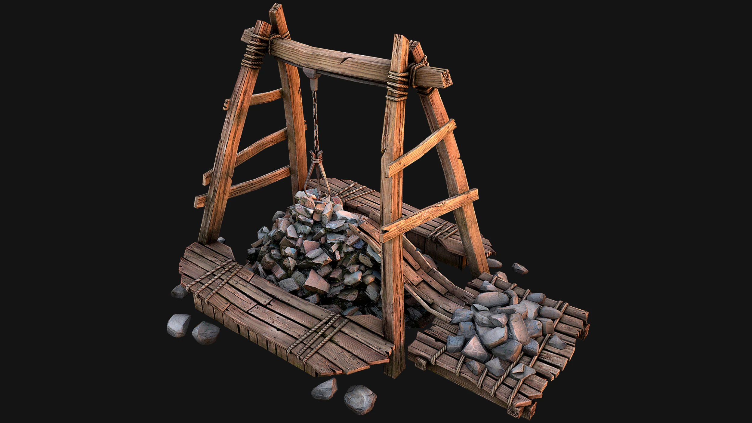 Quarry Stone Rock Mine 3D Model .c4d .max .obj .3ds .fbx .stl .blend 