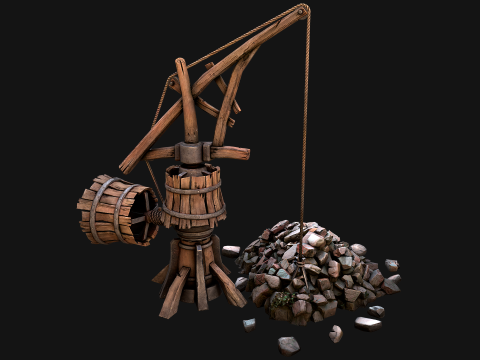 Construction Crane Medieval Quarry 3D मॉडल