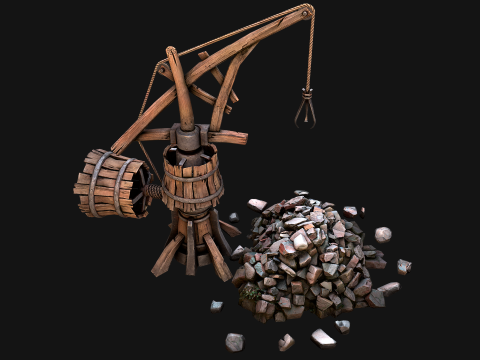 Construction Crane Medieval Quarry 3D मॉडल