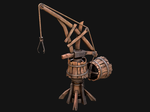 Construction Crane Medieval Quarry 3D मॉडल