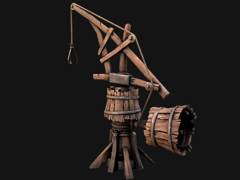 Construction Crane Medieval Quarry 3D मॉडल