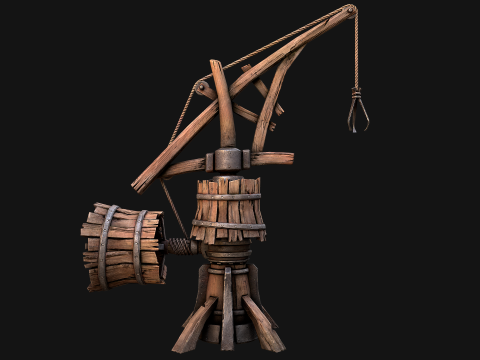 Construction Crane Medieval Quarry 3D मॉडल