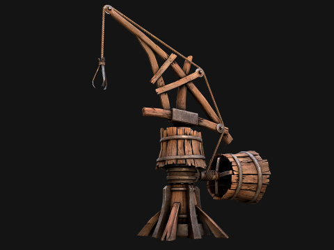 Construction Crane Medieval Quarry 3D मॉडल