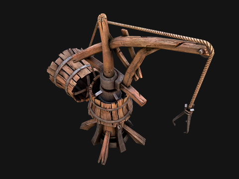 Construction Crane Medieval Quarry 3D मॉडल