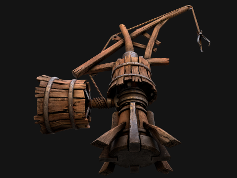 Construction Crane Medieval Quarry 3D मॉडल