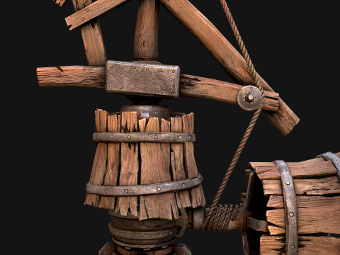 Construction Crane Medieval Quarry 3D मॉडल