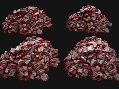 Medieval Quarry Mine with Crane Pack 3D Model
