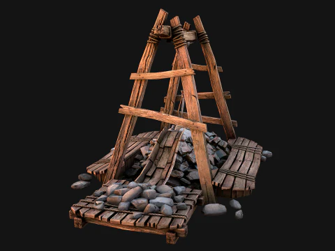 Medieval Quarry Mine with Crane Pack 3D Model