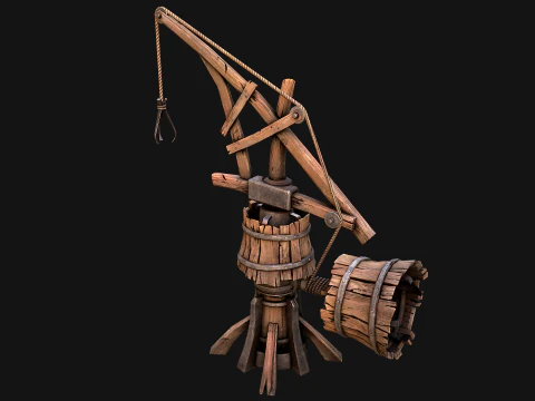 Medieval Quarry Mine with Crane Pack 3D Model