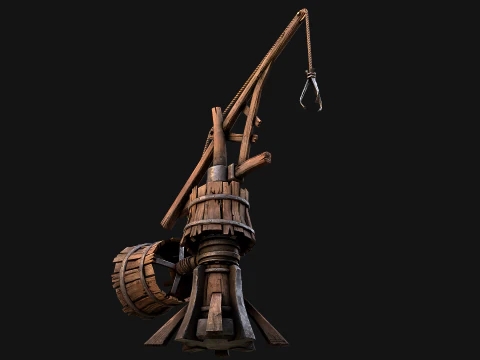 Medieval Quarry Mine with Crane Pack 3D Model