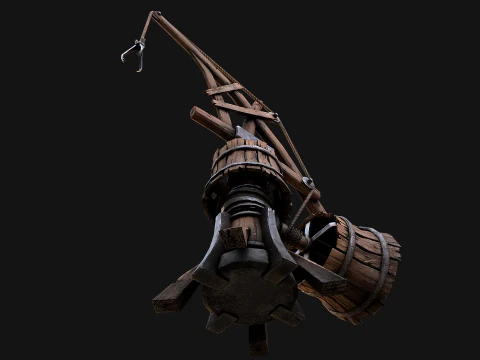 Medieval Quarry Mine with Crane Pack 3D Model