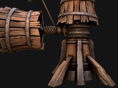 Medieval Quarry Mine with Crane Pack 3D Model