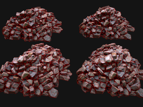 Medieval Mine Quarry Industrial Pack Modello 3D