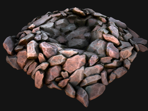 Stone and Rocks Mineral Ore Deposits Pile Modello 3D