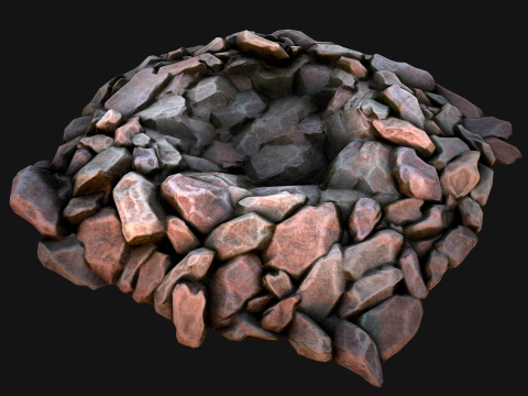 Stone and Rocks Mineral Ore Deposits Pile Modello 3D