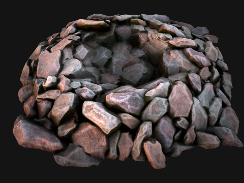 Stone and Rocks Mineral Ore Deposits Pile Modello 3D